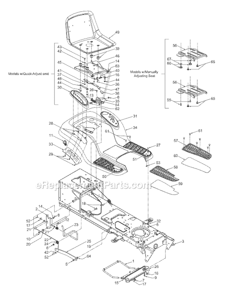 Page E Diagram and Parts List for 13AD608G057 2003 MTD Lawn Tractor