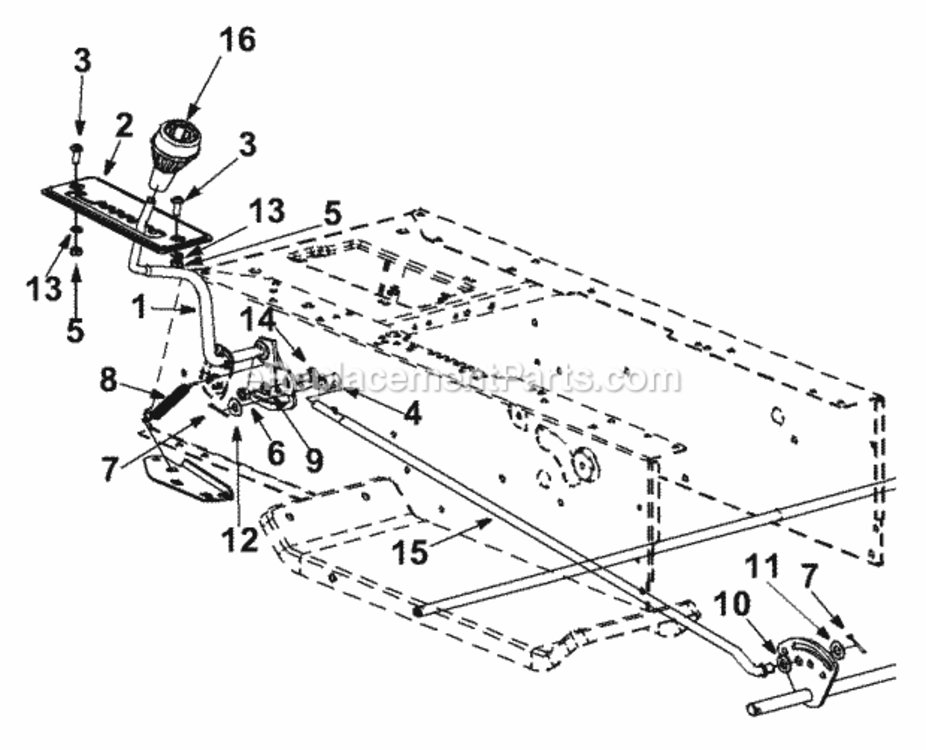 Gear_Selector_Assembly_7_Speed Diagram and Parts List for 13AD678G300 2002 MTD Lawn Tractor