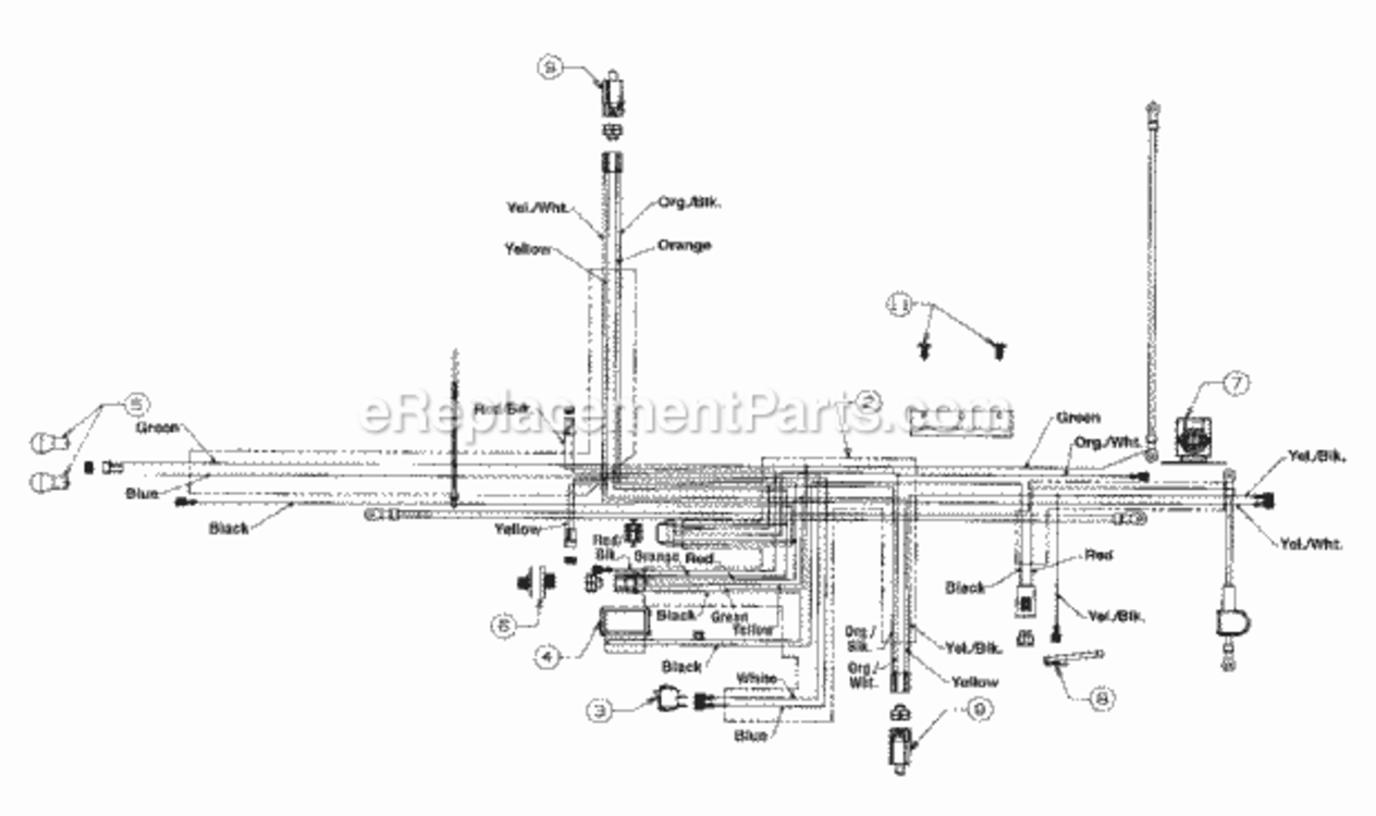Electrical_Over_Head_Valve Diagram and Parts List for 13AD678G300 2002 MTD Lawn Tractor