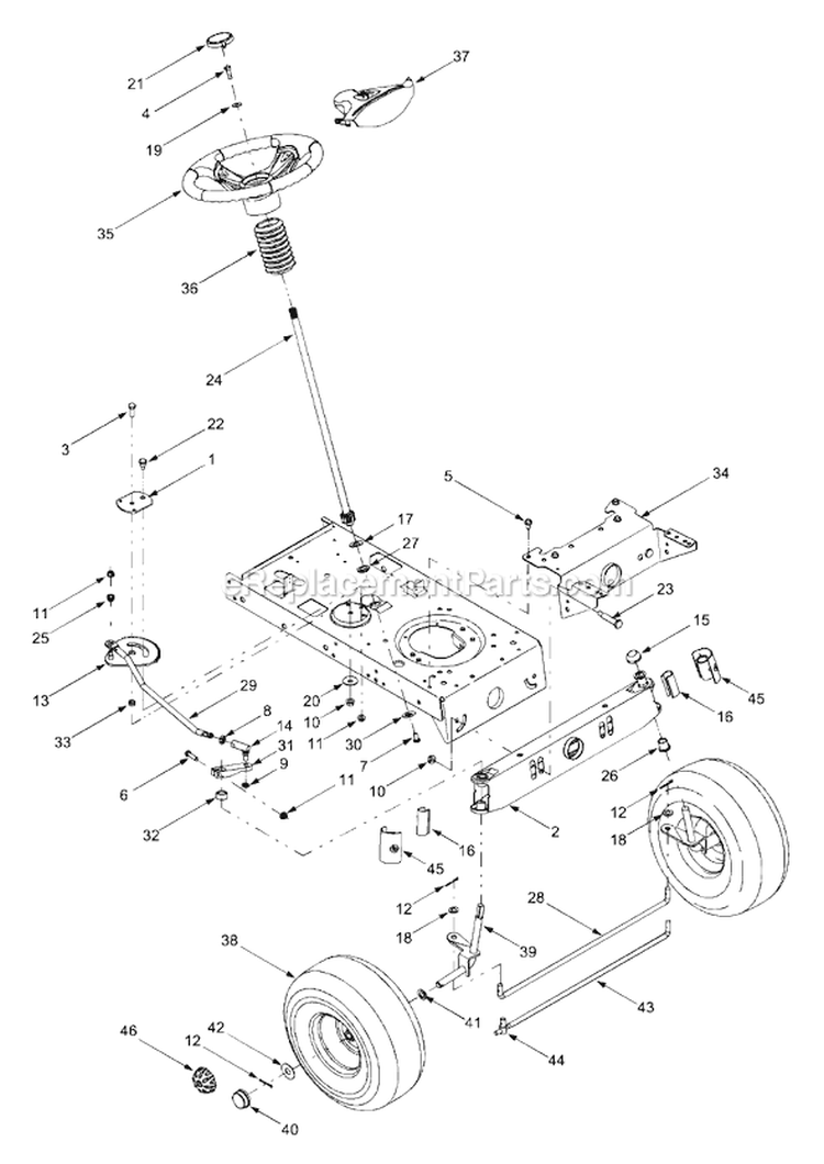 Page A Diagram and Parts List for 13AD688G300 2003 MTD Lawn Tractor