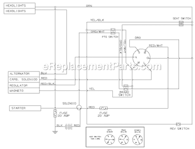 Page K Diagram and Parts List for 13AD688G722  MTD Lawn Tractor