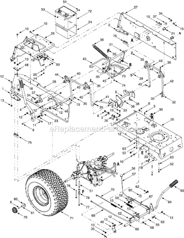 Page B Diagram and Parts List for 13AD698G300 2003 MTD Lawn Tractor