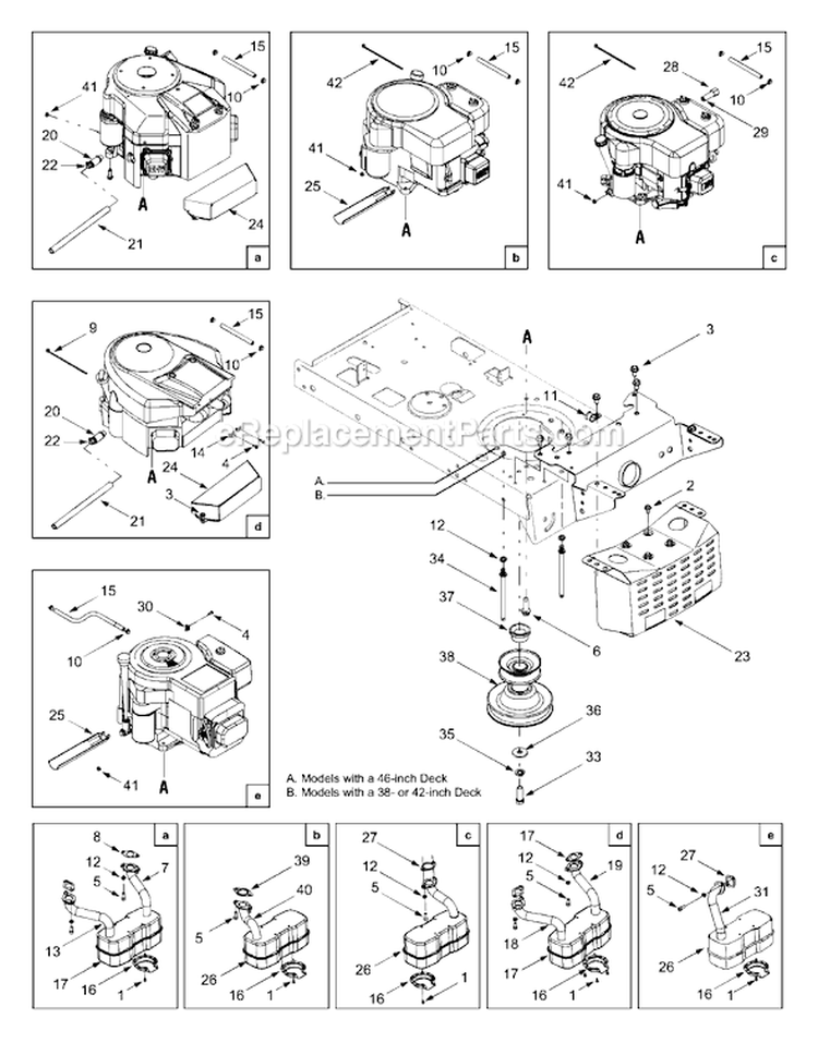 Page E Diagram and Parts List for 13AD698G300 2003 MTD Lawn Tractor