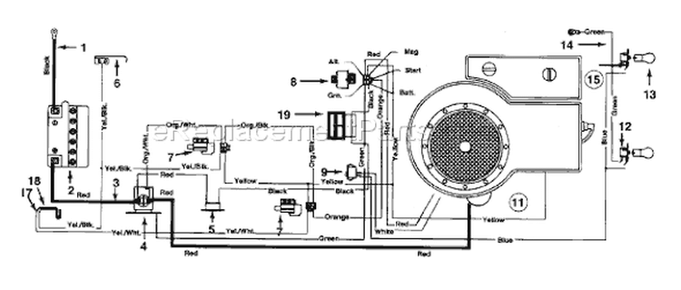 Page D Diagram and Parts List for 13A5453F733 1998 MTD Lawn Tractor