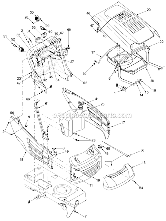 Page A Diagram and Parts List for 13AF618G726  MTD Lawn Tractor