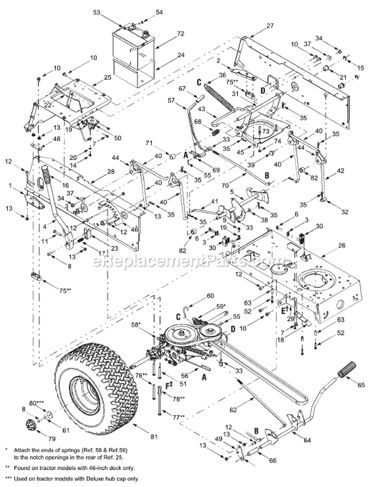 Page E Diagram and Parts List for 13AF688G754 2004 MTD Lawn Tractor