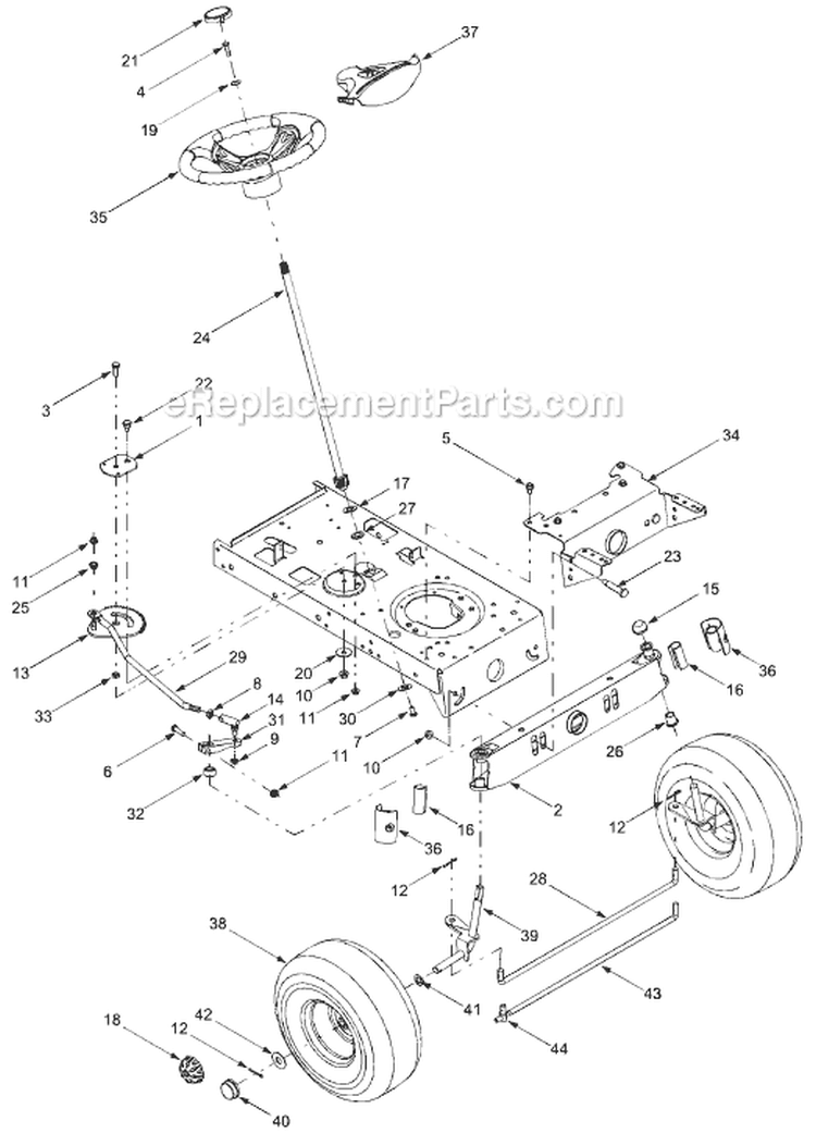 Page A Diagram and Parts List for 13AF695G704 2004 MTD Lawn Tractor