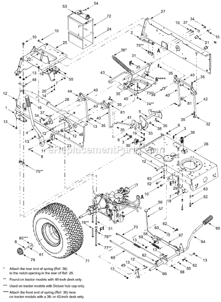 Page A[ Diagram and Parts List for 13AF698G724 2004 MTD Lawn Tractor