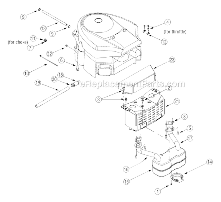 Engine Accessories Diagram and Parts List for 13AG601H729 2005 MTD Lawn Tractor