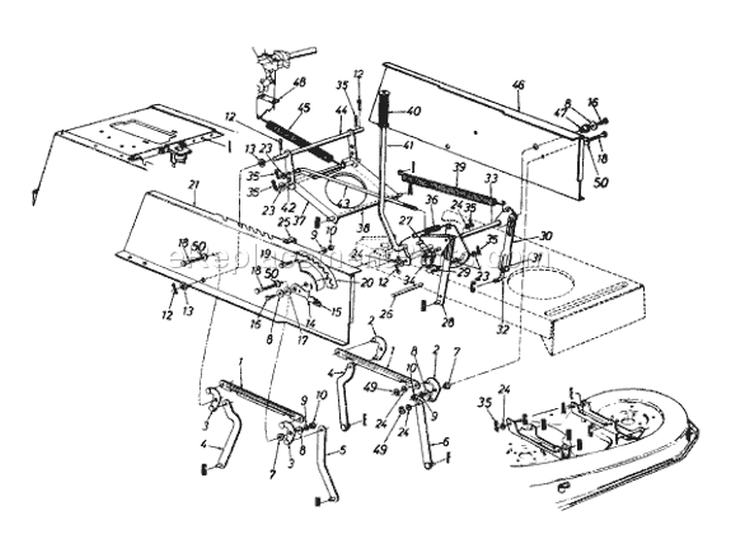 Page B Diagram and Parts List for 13AG675G033 1997 MTD Lawn Tractor