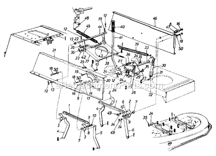 Page B Diagram and Parts List for 13AH660F371 1998 MTD Lawn Tractor