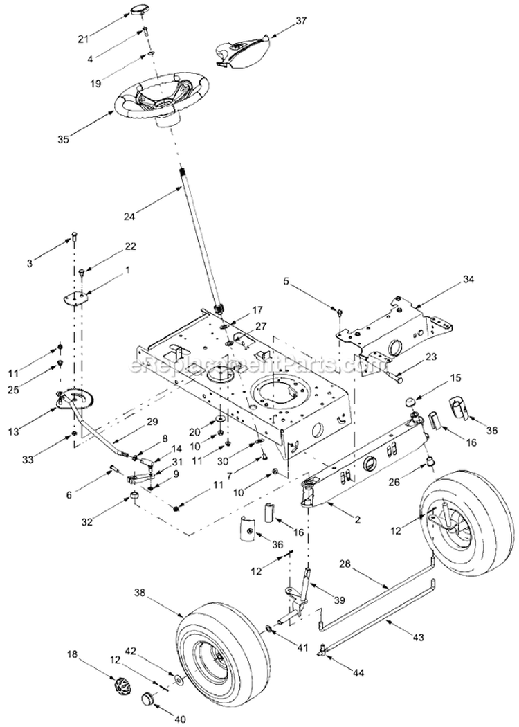 Page A Diagram and Parts List for 13AJ688G301 2004 MTD Lawn Tractor