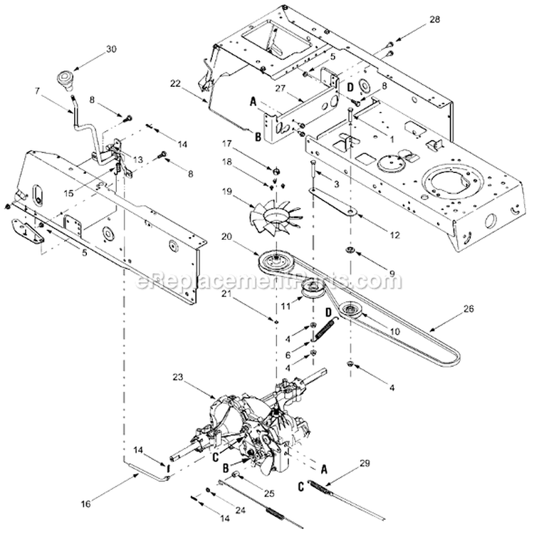 Page C Diagram and Parts List for 13AJ698G300  MTD Lawn Tractor