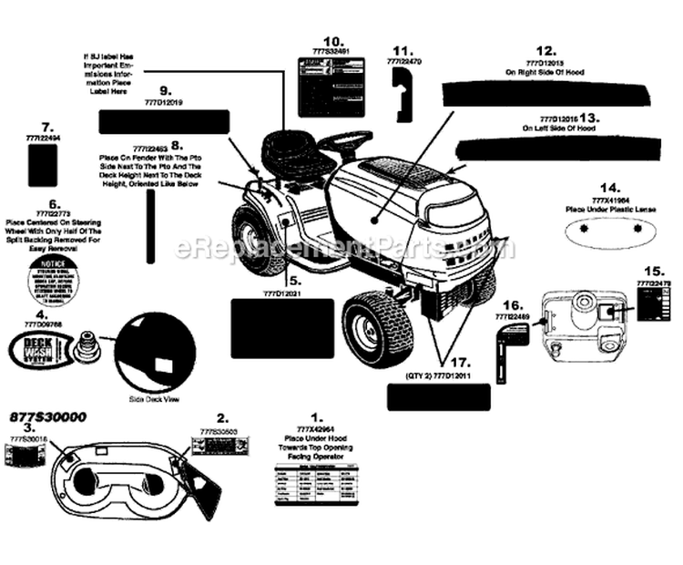 Page E Diagram and Parts List for 13AJ795G004 2008 MTD Lawn Tractor