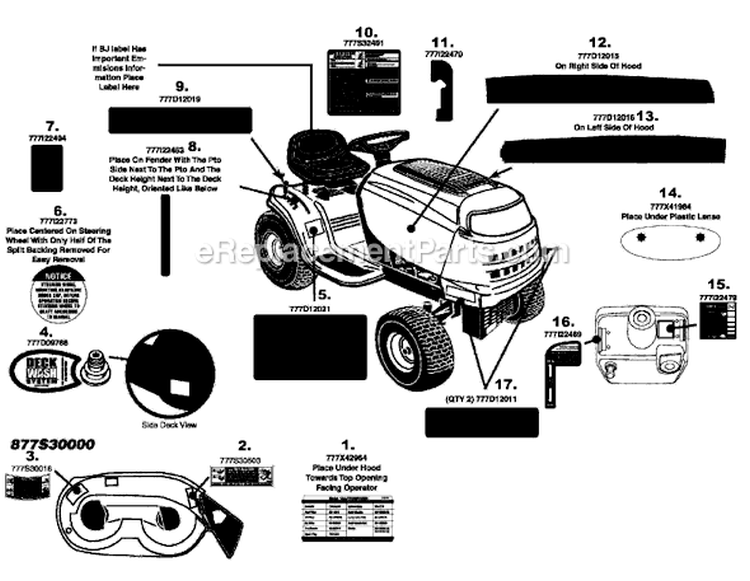 Page E Diagram and Parts List for 13AJ795G204 2008 MTD Lawn Tractor