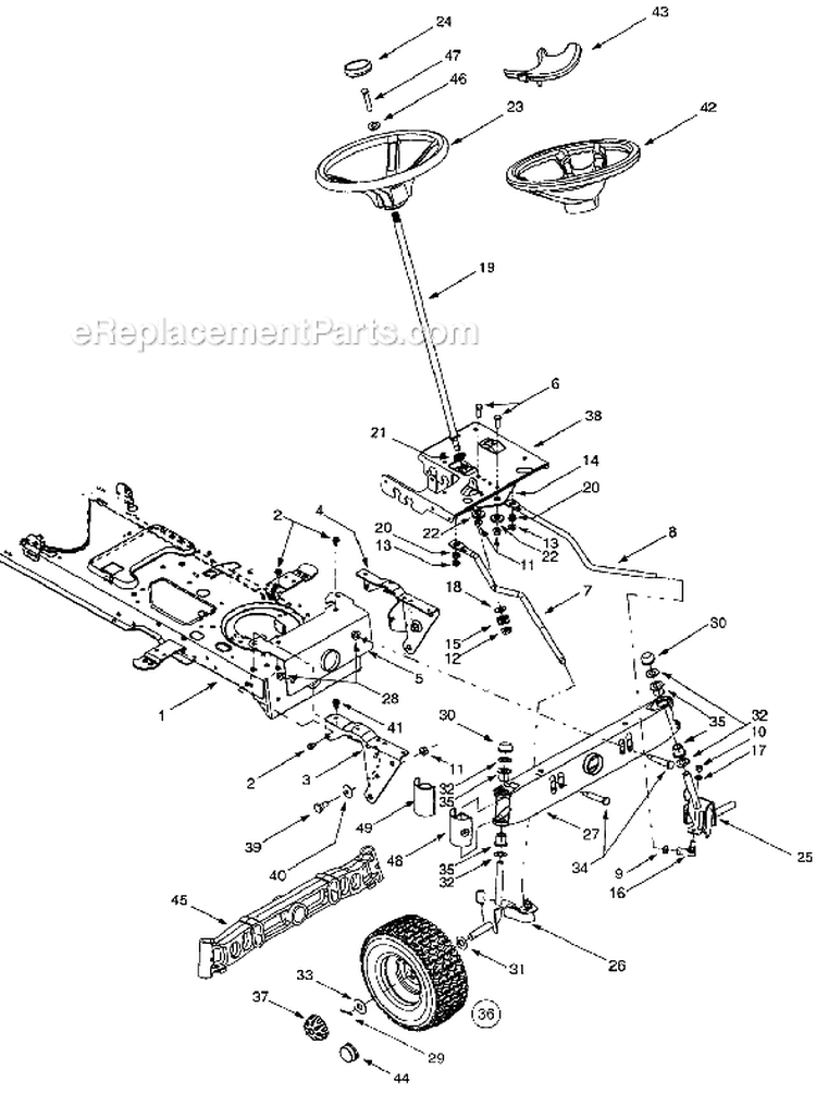 Page A Diagram and Parts List for 13AK608G033 2001 MTD Lawn Tractor