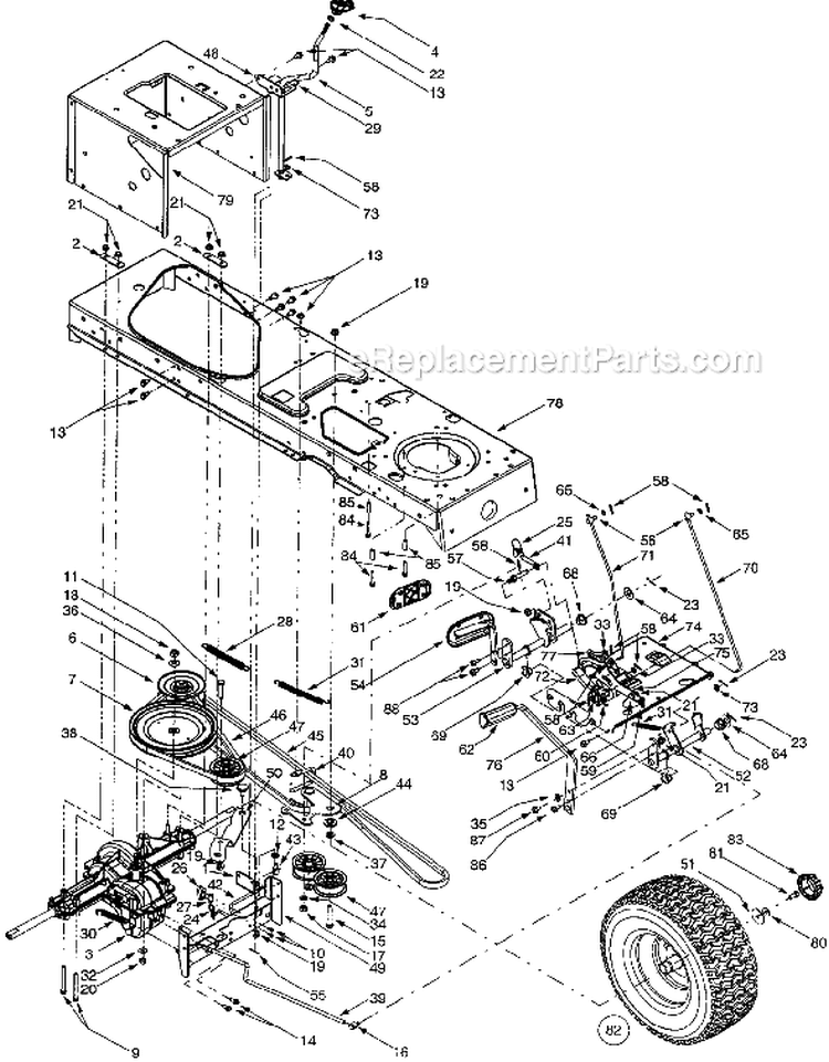 Page D Diagram and Parts List for 13AK608G033 2001 MTD Lawn Tractor