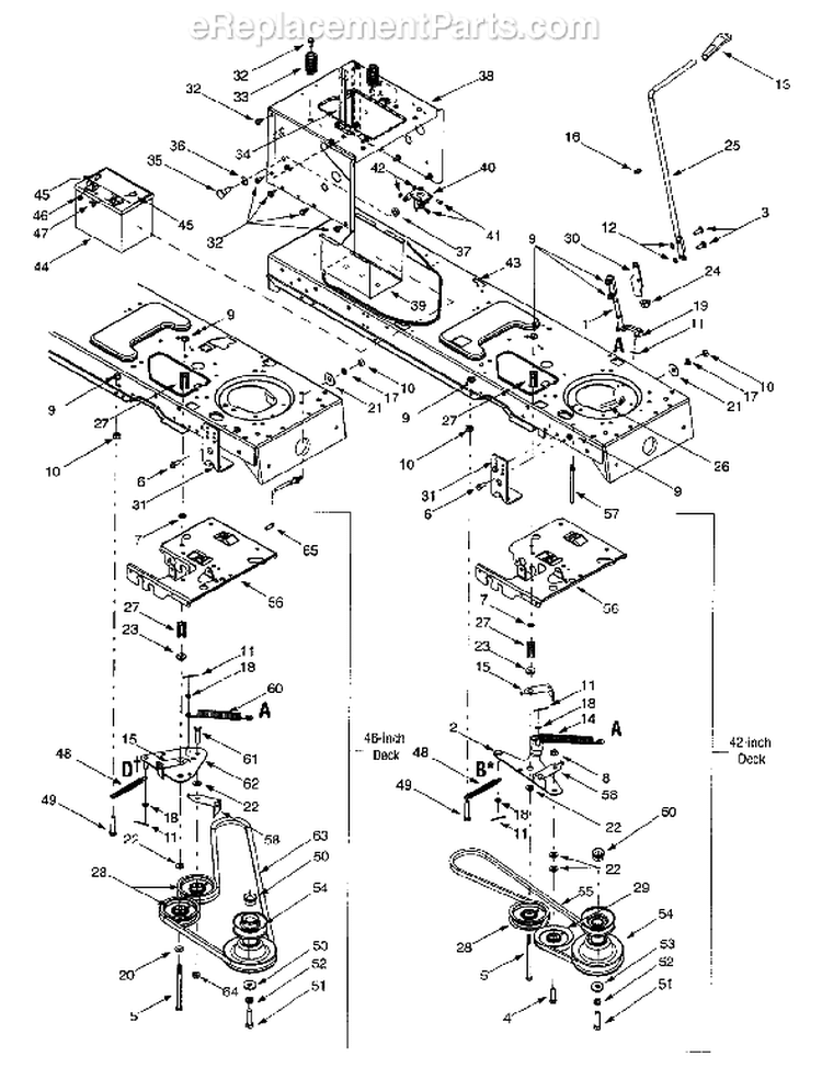 Page I Diagram and Parts List for 13AK608G033 2001 MTD Lawn Tractor