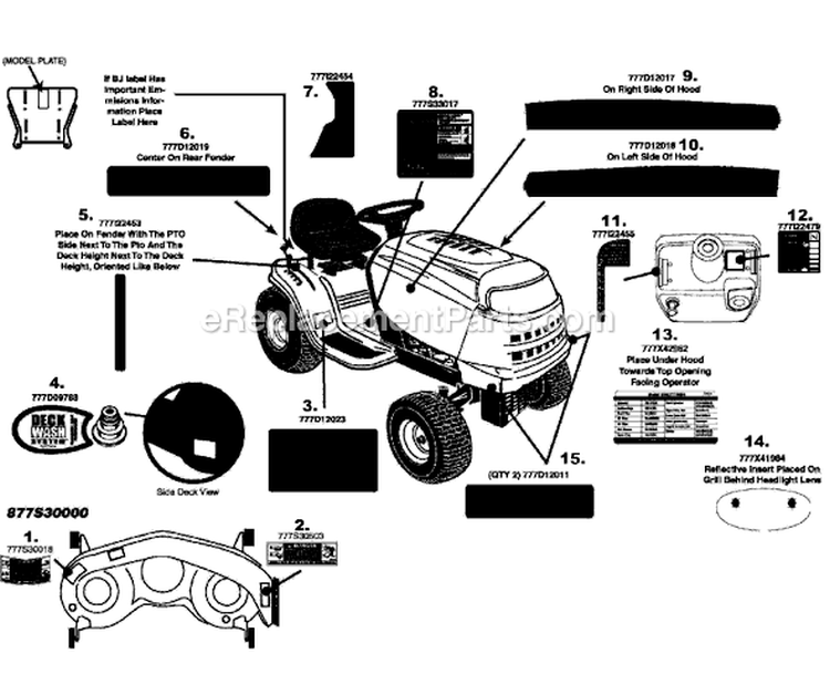 Page E Diagram and Parts List for 13AL771H004 2008 MTD Lawn Tractor