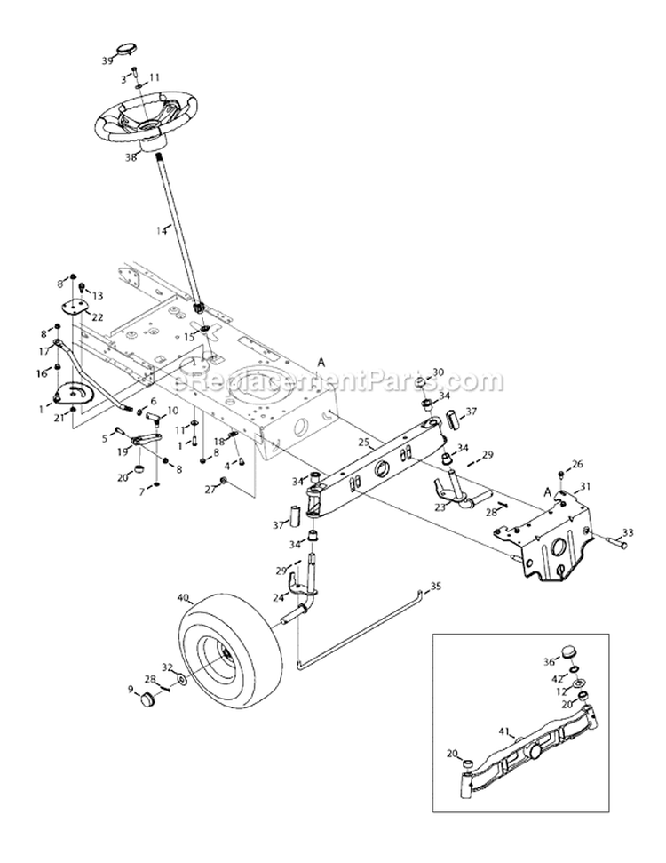 Page H Diagram and Parts List for 13AL795H004 2008 MTD Lawn Tractor