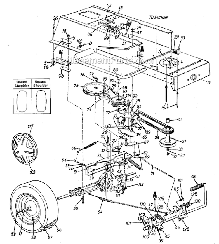 Page C Diagram and Parts List for 13AM672G352  MTD Lawn Tractor