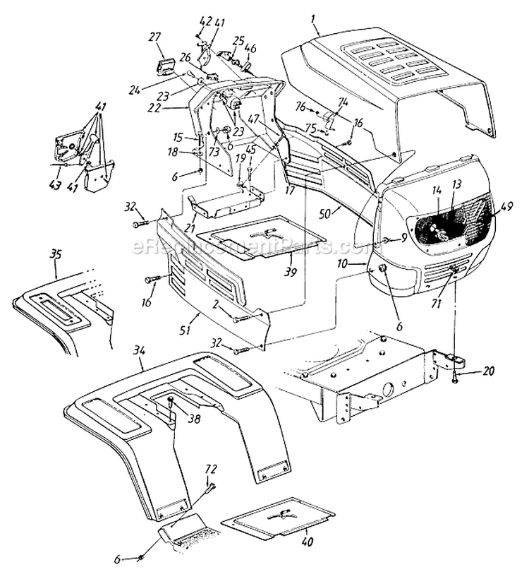 Page F Diagram and Parts List for 13AM673G033 1997 MTD Lawn Tractor
