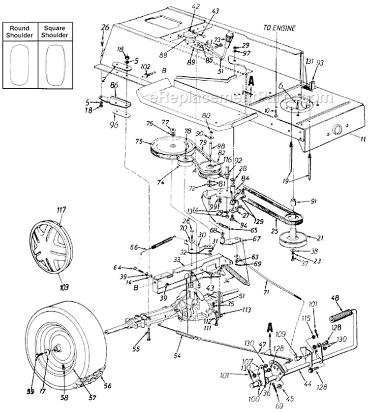 Page J Diagram and Parts List for 13AM673G033 1998 MTD Lawn Tractor