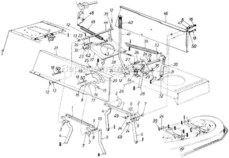Page B Diagram and Parts List for 13AM673G033 1998 MTD Lawn Tractor