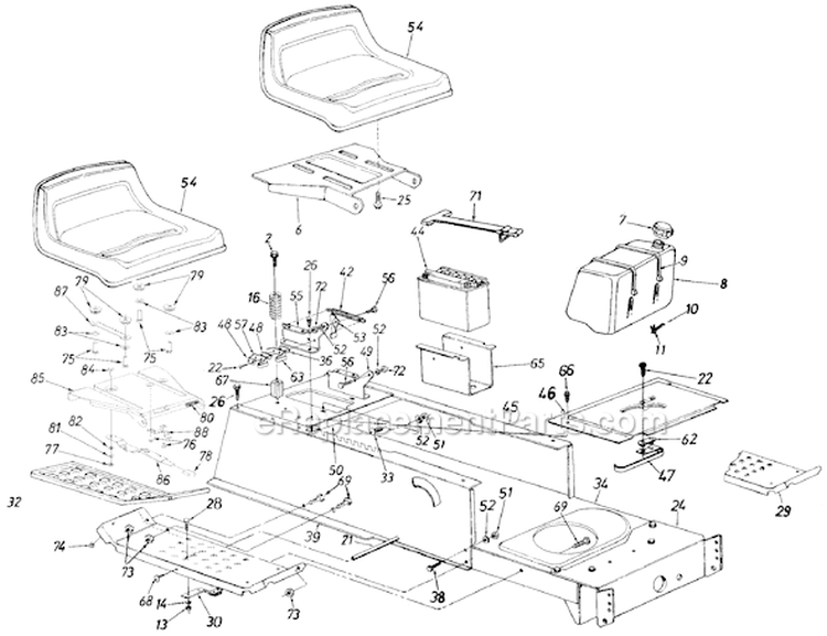 Page D Diagram and Parts List for 13AM673G033 1998 MTD Lawn Tractor