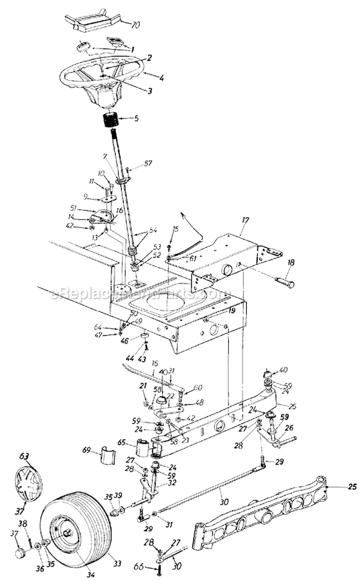 Page I Diagram and Parts List for 13AM673G033 1998 MTD Lawn Tractor