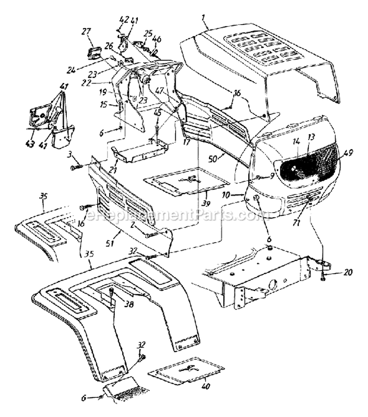 Page G Diagram and Parts List for 13AM673G033 1999 MTD Lawn Tractor