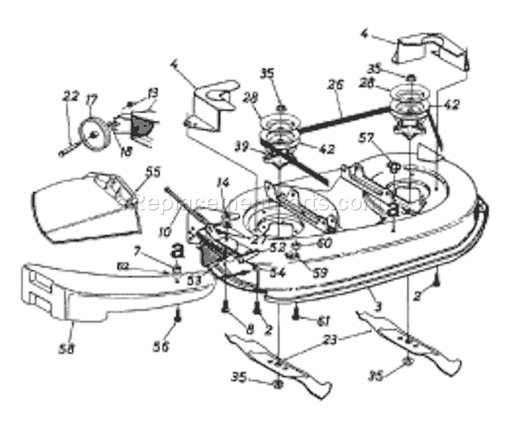 Page B Diagram and Parts List for 13AM673G033 2000 MTD Lawn Tractor