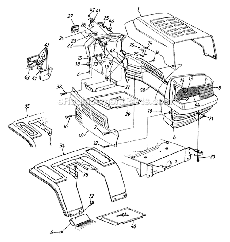 Page F Diagram and Parts List for 13AM675G382 1997 MTD Lawn Tractor