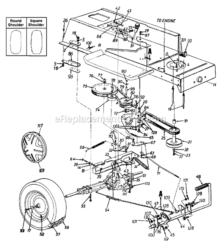 Page J Diagram and Parts List for 13AM675G713 1998 MTD Lawn Tractor