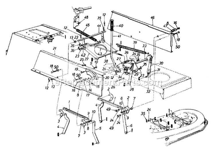 Page B Diagram and Parts List for 13AM675G713 1998 MTD Lawn Tractor