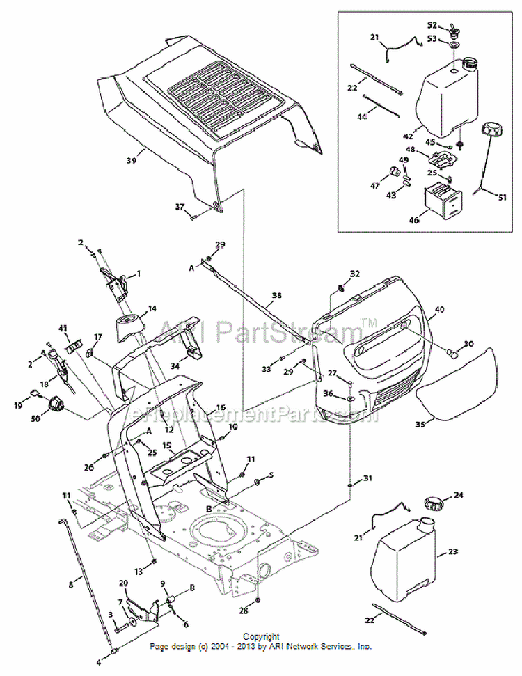 Page D Diagram and Parts List for 13AM772S055 2010 MTD Lawn Mower