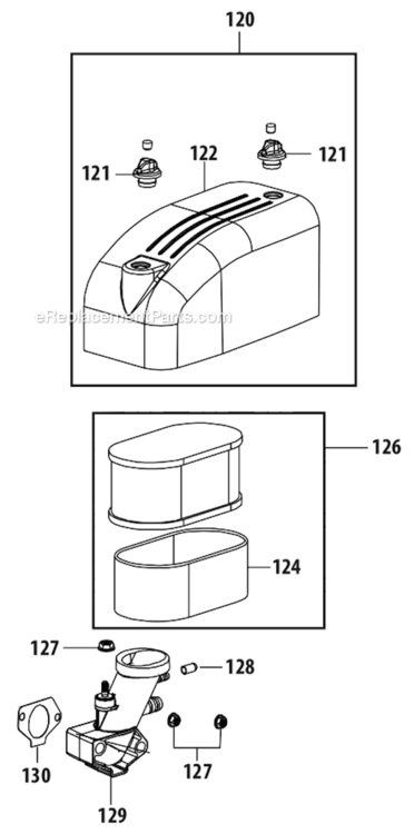 4P90Ju_Air_Intake Diagram and Parts List for 13AM77LS058  MTD Lawn Tractor