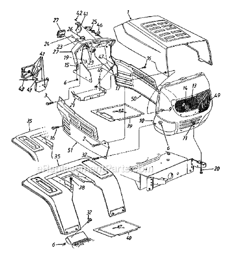 Page G Diagram and Parts List for 13AN673G033 2000 MTD Lawn Tractor