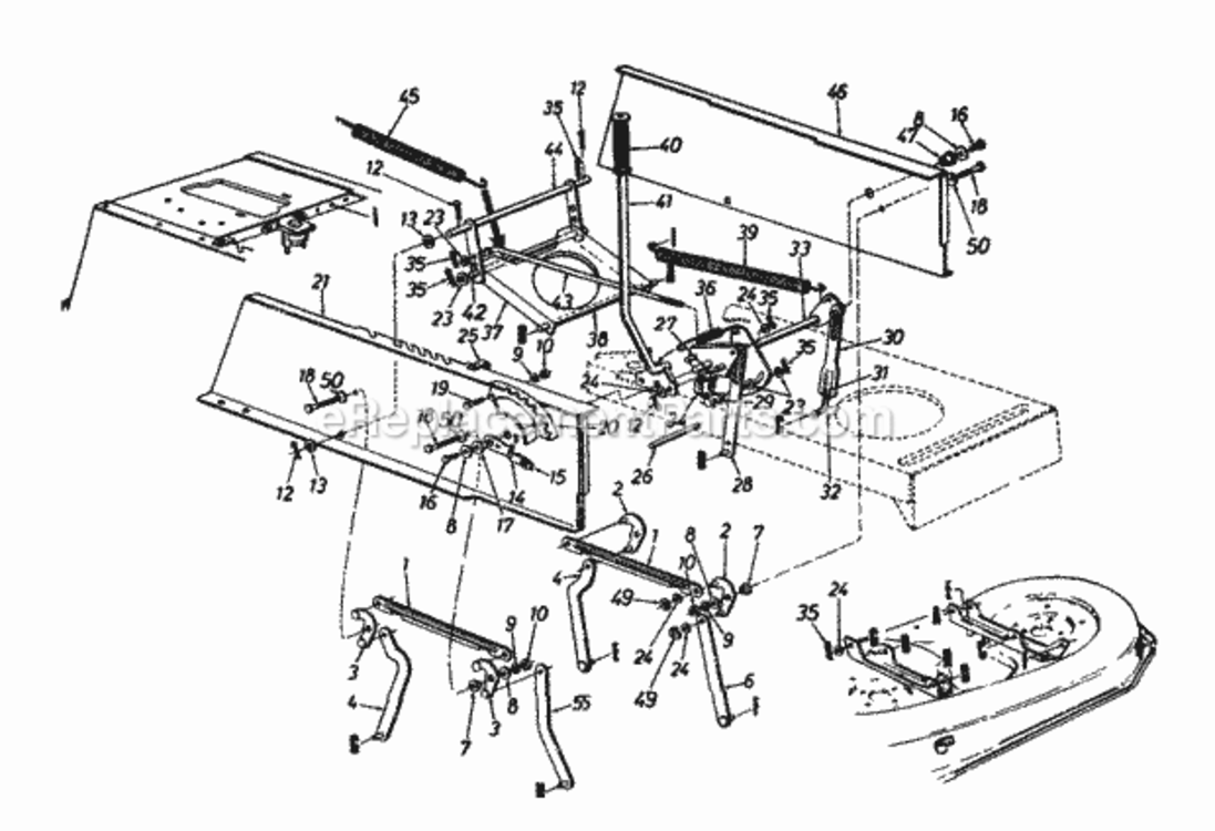 Lift_Assembly Diagram and Parts List for 13AN690G352 2000 MTD Lawn Tractor