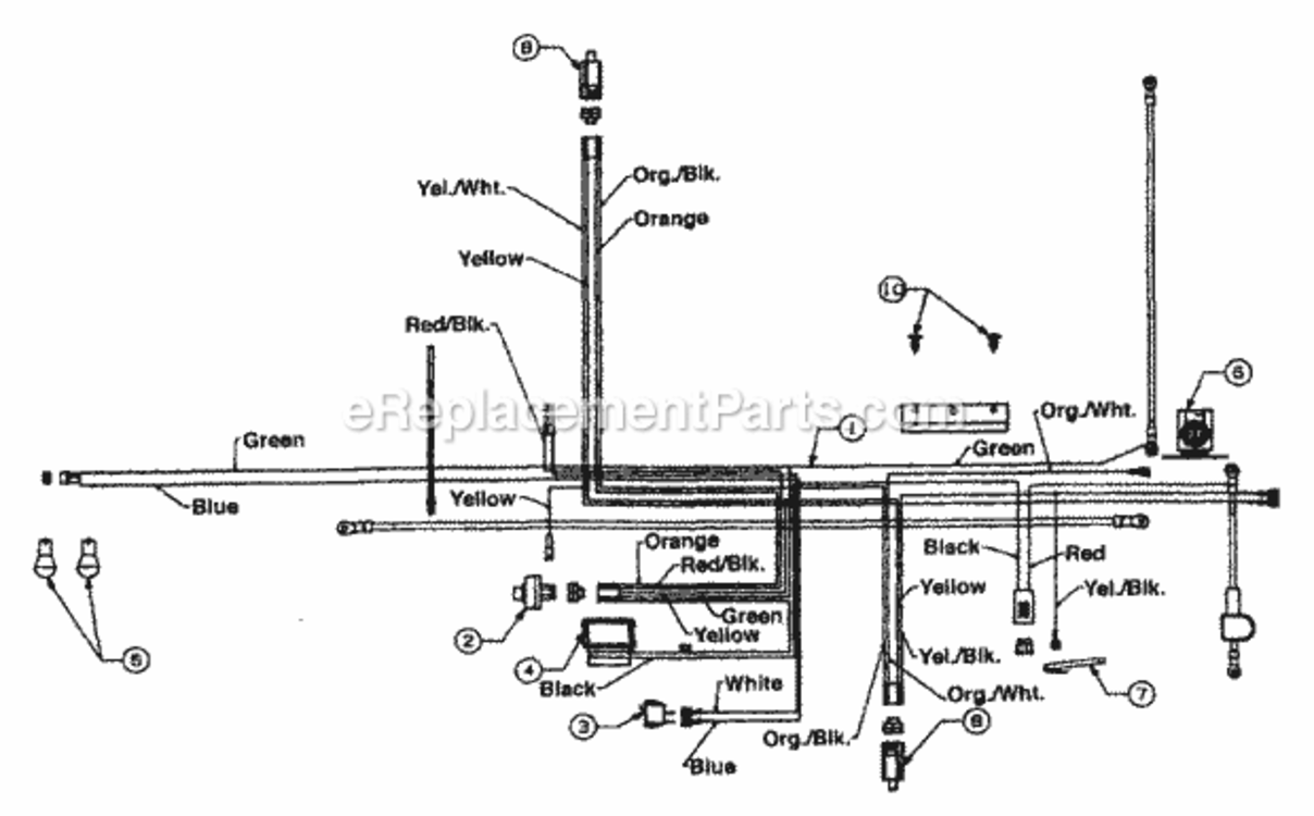 Electrical_Tecumseh Diagram and Parts List for 13AN690G352 2001 MTD Lawn Tractor