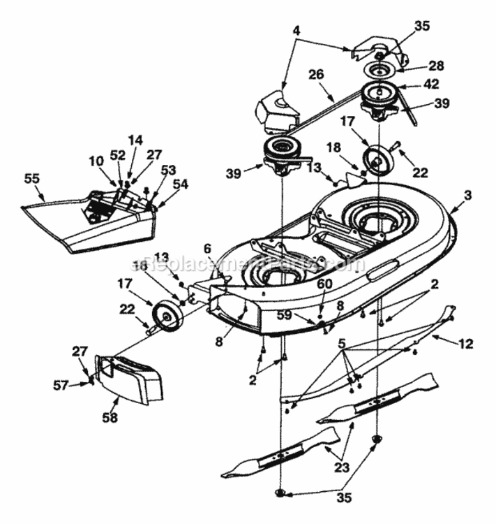Deck_Assembly_G Diagram and Parts List for 13AN690G352 2001 MTD Lawn Tractor