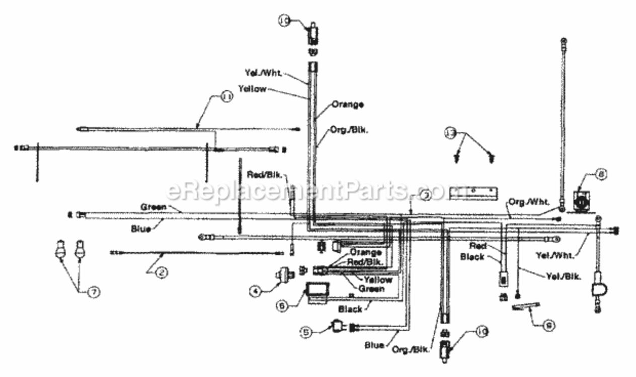 Electrical_Briggs_And_Stratton_Twin_Cylinder Diagram and Parts List for 13AN690G352 2001 MTD Lawn Tractor