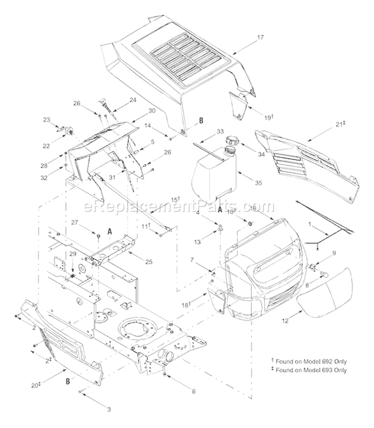 Page F Diagram and Parts List for 13AN693G118 2003 MTD Lawn Tractor