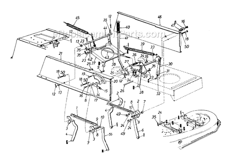 Page B Diagram and Parts List for 13AN698G033 1998 MTD Lawn Tractor