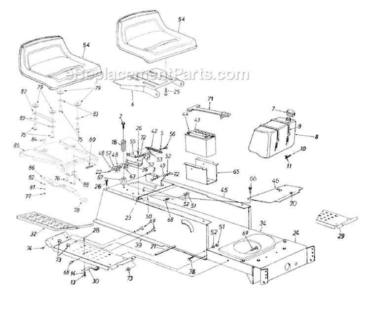 Page G Diagram and Parts List for 13AN698G033 1998 MTD Lawn Tractor