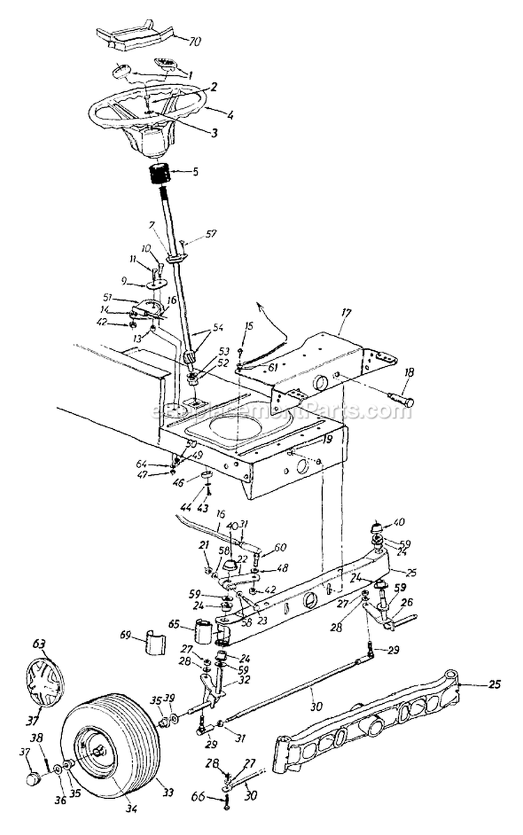 Page A Diagram and Parts List for 13AN698G033 1999 MTD Lawn Tractor