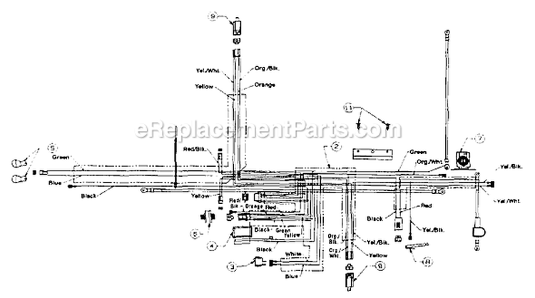 Page E Diagram and Parts List for 13AN698G033 1999 MTD Lawn Tractor
