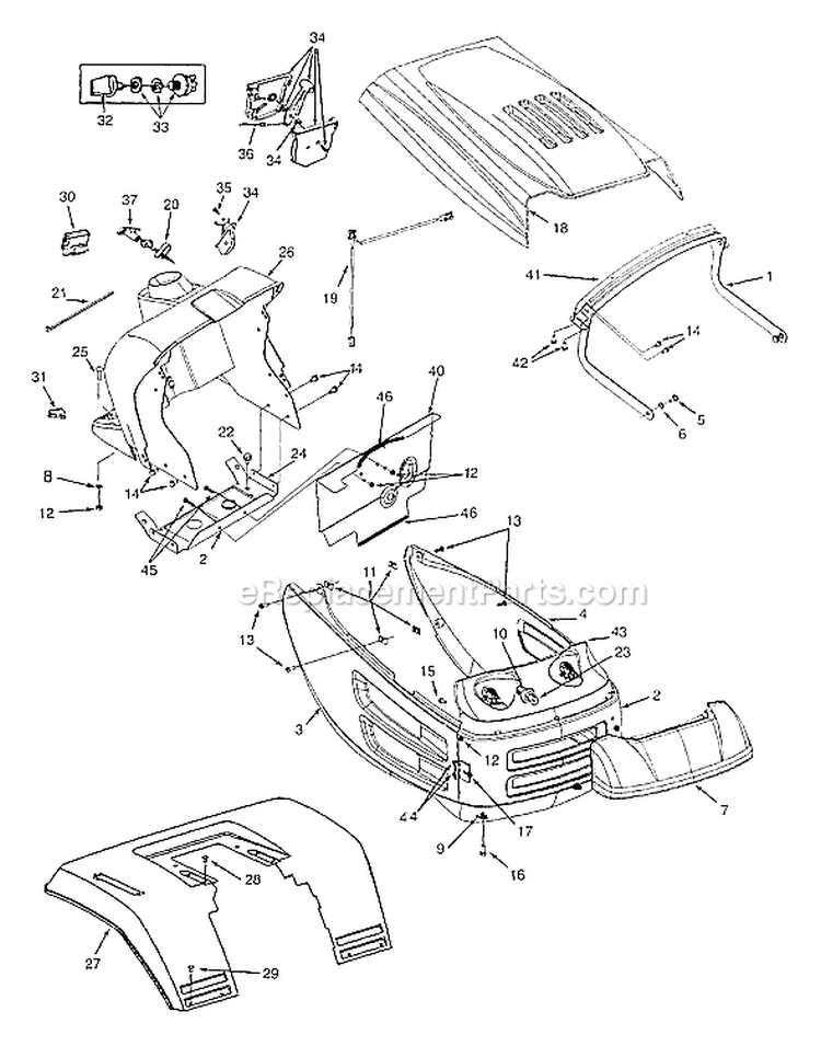 Page H Diagram and Parts List for 13AN698G033 1999 MTD Lawn Tractor