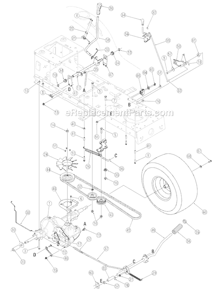 Page B Diagram and Parts List for 13AO791G726 2005 MTD Lawn Tractor