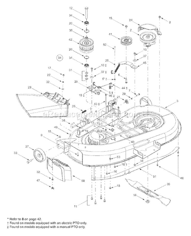Page B Diagram and Parts List for 13AQ609G033 2003 MTD Lawn Tractor